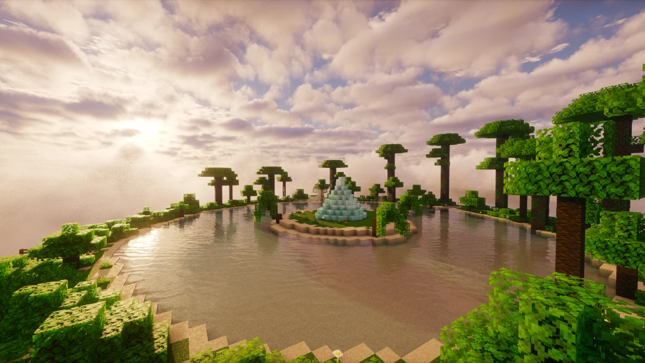 Lagoon level above the clouds in Parkour Spiral
