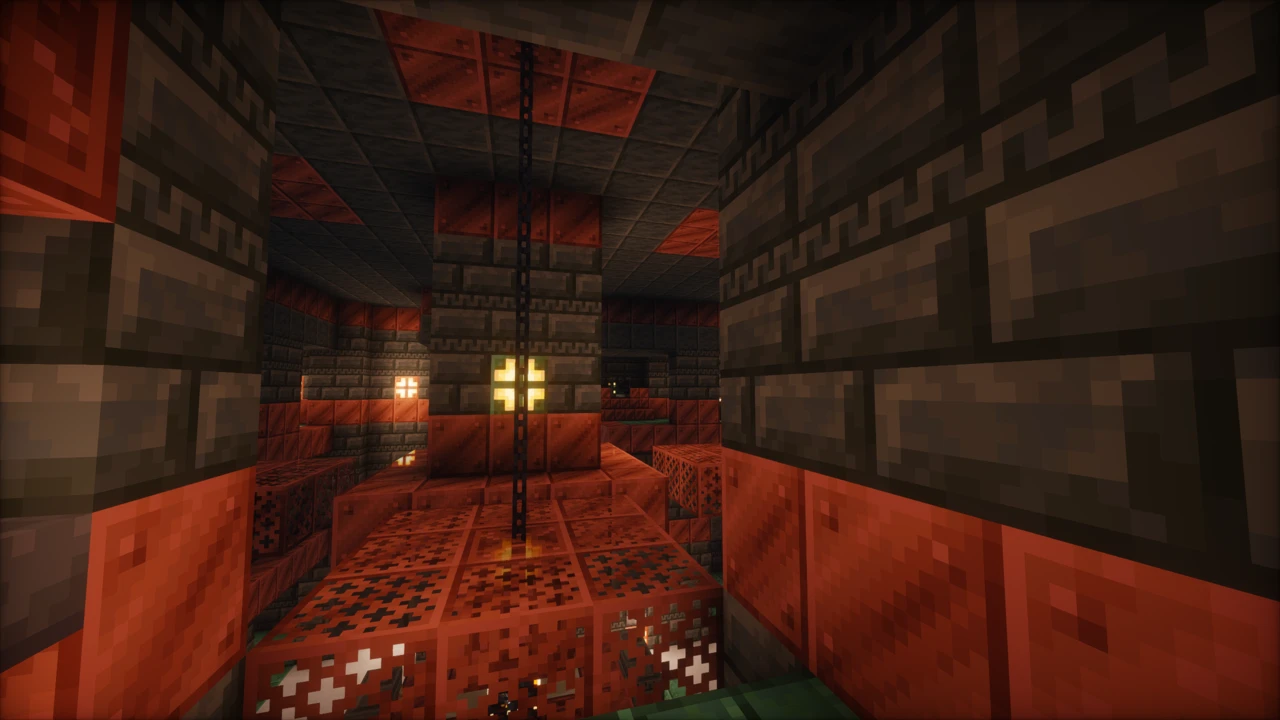 Lantern-lit Trial Chamber corridor with Photon Shaders