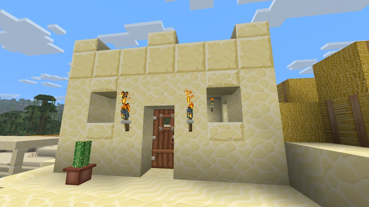 Desert village house with the PureBDcraft texture pack