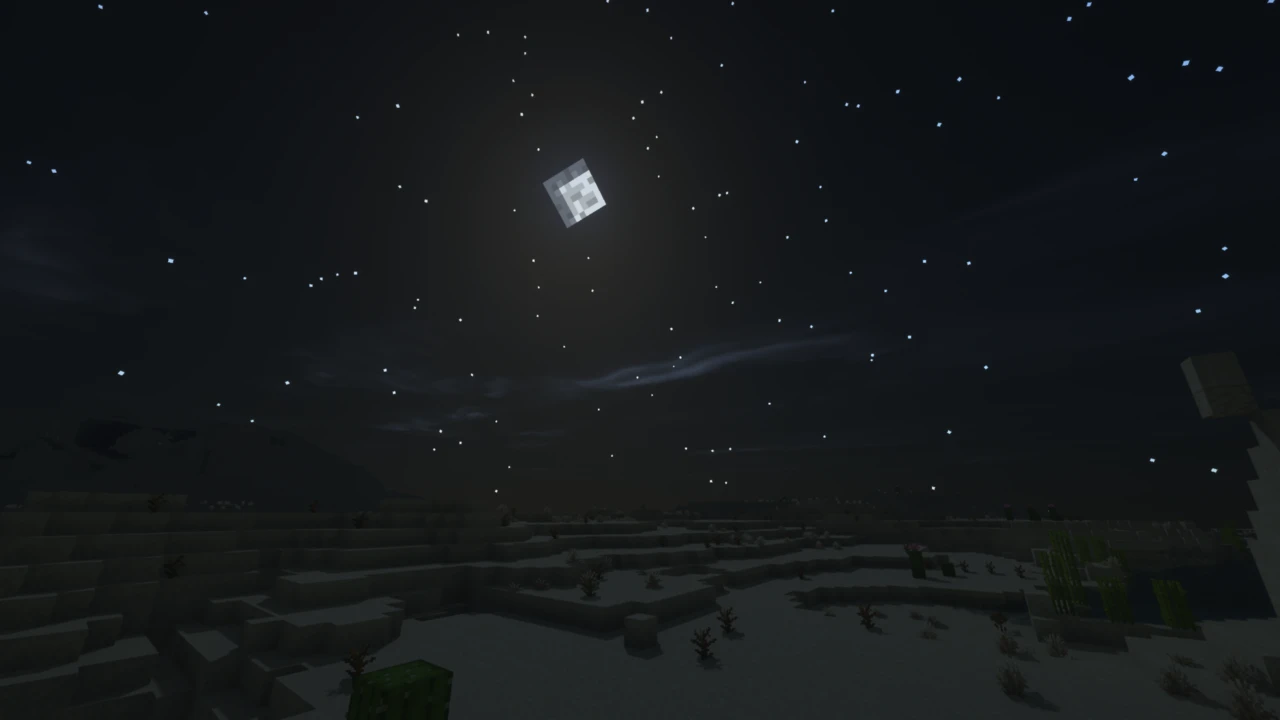 Moonlit desert night with SEUS Shaders